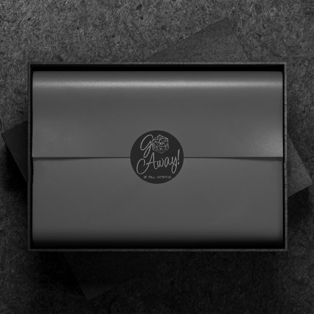 RPG Go Away | Classic Fantasy Tabletop Retro Gamer Round Sticker (Creator Uploaded)