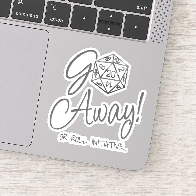 RPG Go Away | Classic Fantasy Tabletop Retro Gamer Sticker (Detail)