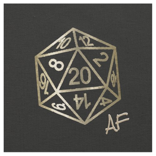RPG Gold Crit AF  Fantasy Tabletop Role Play Dice Fabric