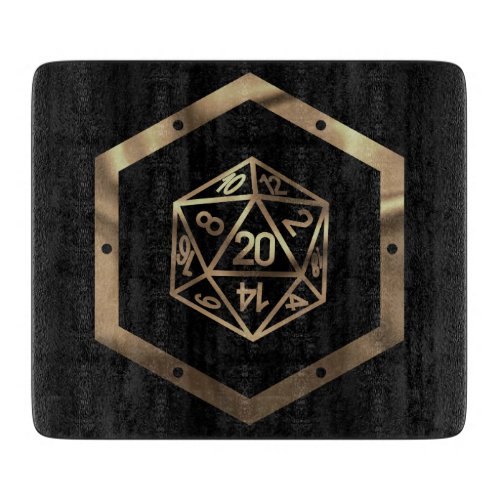 RPG Gold Dice  Fantasy Roleplayer Tabletop Gamer Cutting Board