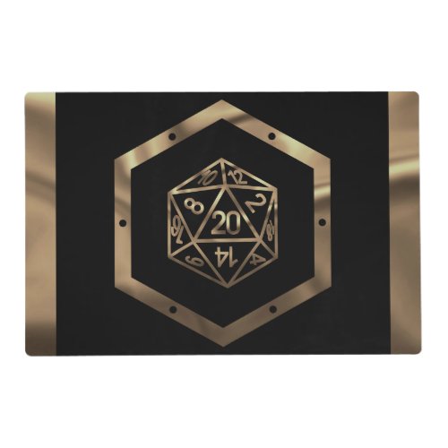 RPG Gold Dice  Fantasy Roleplayer Tabletop Gamer Placemat