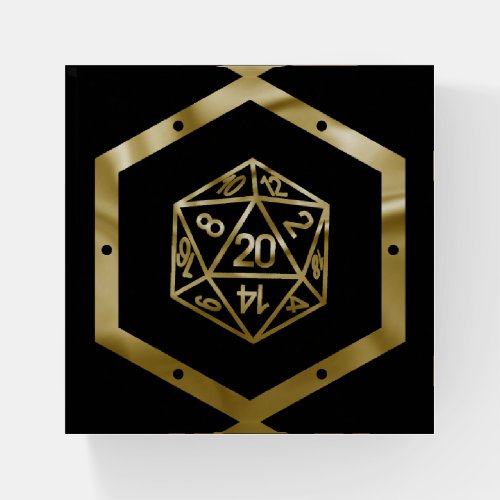 RPG Gold Dice  Fantasy Tabletop Role Player Paperweight