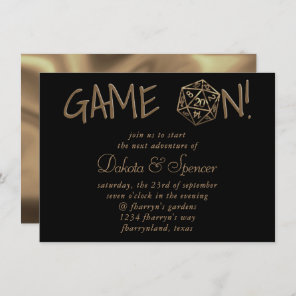 RPG Gold Game On | Tabletop Role Player Dice Invitation