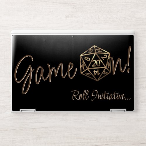RPG Gold Pattern  Tabletop Role Player Dice HP Laptop Skin