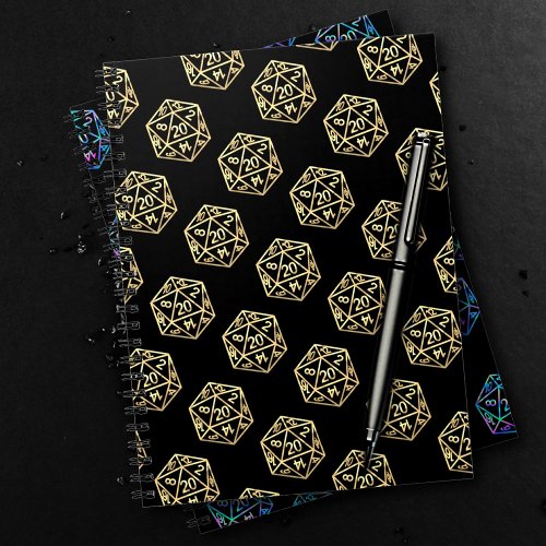 RPG Gold Pattern  Tabletop Role Player Dice Notebook