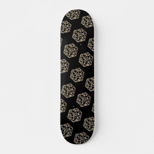 RPG Gold Pattern  Tabletop Role Player Dice Skateboard