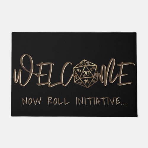 RPG Gold  Tabletop Role Play Dice Roll Initiative Doormat