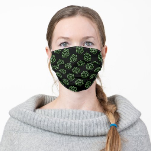 RPG Green Pattern  Fantasy Tabletop PnP Dice Adult Cloth Face Mask