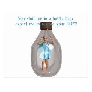 Rpg Hit Point Fairy In Bottle Postcard Rpg Hit Point Fairy In Bottle Postcard