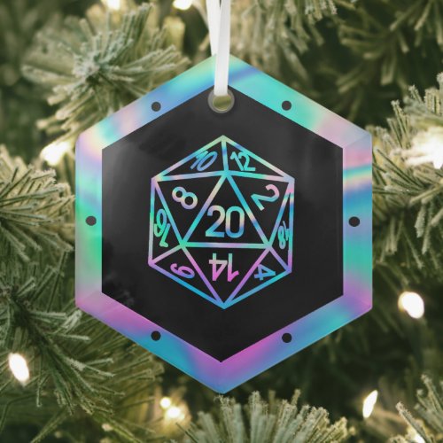 RPG Holo Crit  Retro PnP Tabletop Gamer Dice Glass Ornament