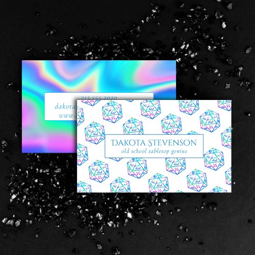 RPG Holo Pattern  Retro PnP Tabletop Gamer Dice Business Card