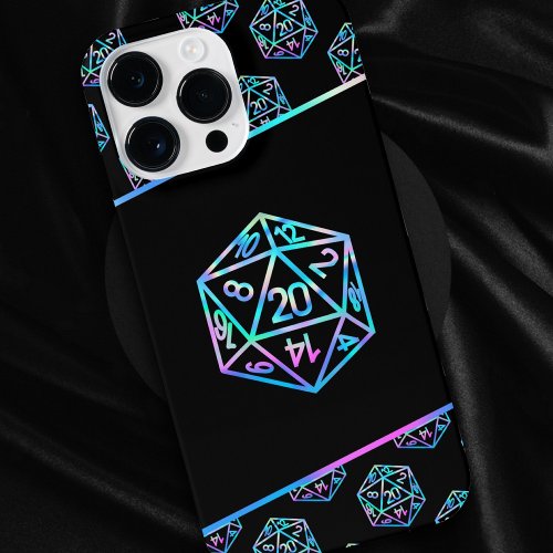 RPG Holo Pattern  Retro PnP Tabletop Gamer Dice iPhone 14 Pro Max Case