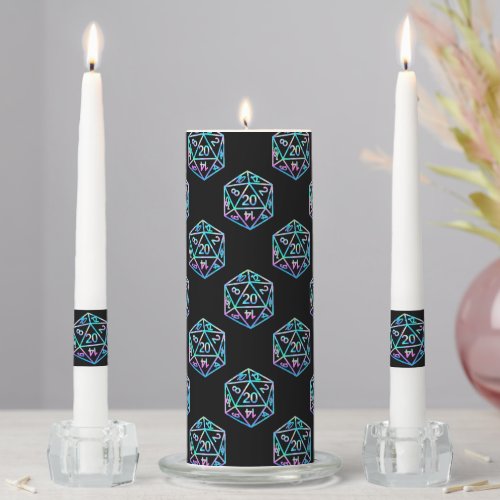 RPG Holo Pattern  Retro PnP Tabletop Gamer Dice Unity Candle Set