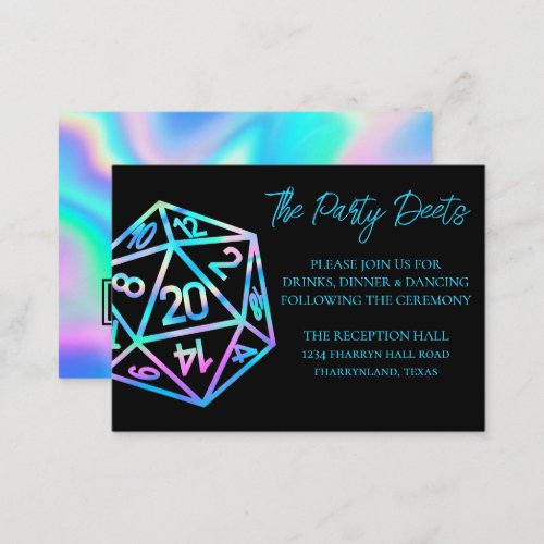 RPG Holo  Retro Tabletop Gamer Dice Reception Enclosure Card