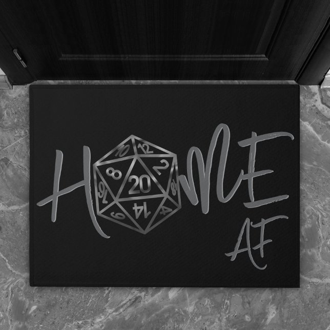 RPG Home AF | Fantasy Tabletop Retro Gamer Dice Doormat (Creator Uploaded)