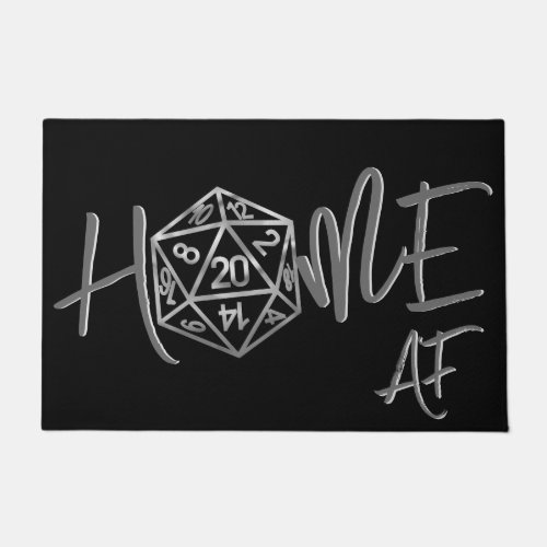 RPG Home AF  Silver Fantasy Tabletop Gamer Dice Doormat