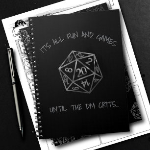RPG Humor Fun Game Until DM Crit Tabletop Gamer Notebook