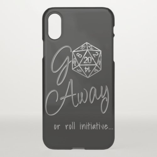 RPG Humor  Silver Dice Go Away or Roll Initiative iPhone X Case