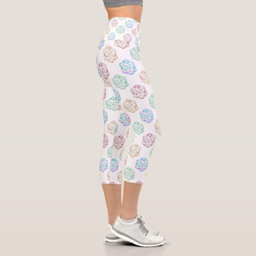 RPG Iridescent Pattern  Fantasy PnP Tabletop Dice Capri Leggings