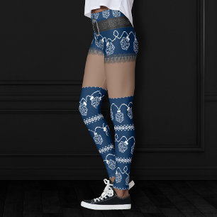 RPG Lights Blue Fantasy Tabletop Gamer Dice Leggings