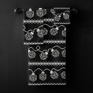 RPG Lights Classic   Fantasy Tabletop Gamer Dice Bath Towel Set