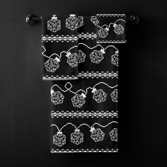 RPG Lights Classic | Fantasy Tabletop Gamer Dice Bath Towel Set (Creator Uploaded)