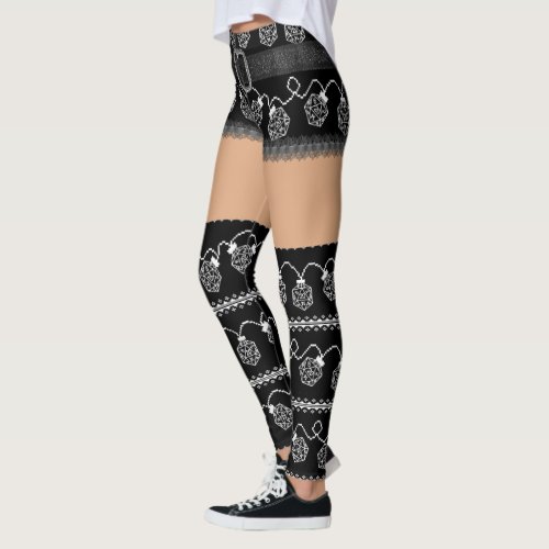 RPG Lights Classic  Retro Ugly Sweater Light Skin Leggings