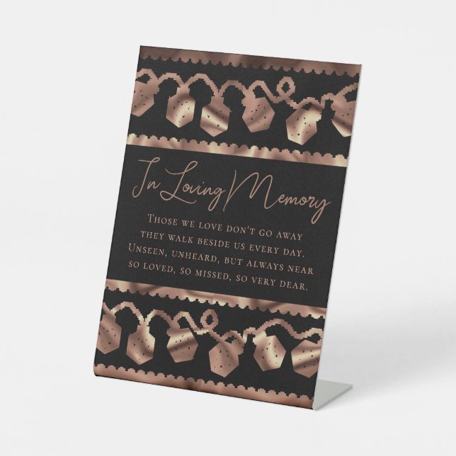 RPG Lights | Copper Fantasy Tabletop Dice Memorial Pedestal Sign (Front)