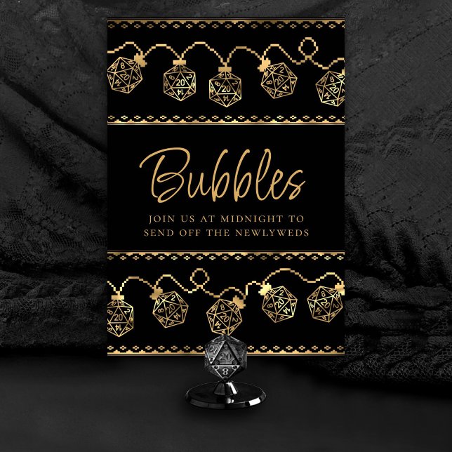 RPG Lights | Gold Fantasy Tabletop Gamer Custom Table Number (Customize for various tables (advice, bubbles, snack/sweets/coffee bar, ladies/gentlemen, etc))