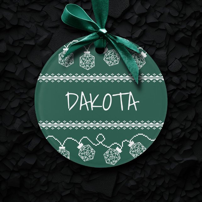 RPG Lights Green | Fantasy Tabletop Gamer Dice Ornament (Creator Uploaded)