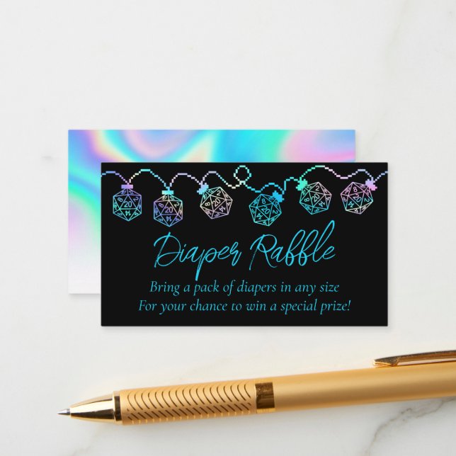 RPG Lights | Holo Fantasy Tabletop Gamer Raffle Enclosure Card (Front/Back In Situ)