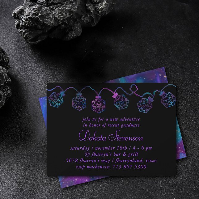 RPG Lights | Nebula Fantasy Tabletop Gamer Dice Invitation (Creator Uploaded)