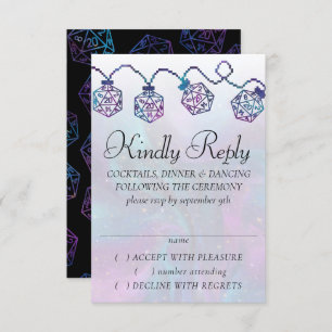 RPG Lights Nebula Fantasy Tabletop Gamer Dice RSVP Card