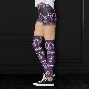RPG Lights Purple Retro Tabletop PnP Gamer Dice Leggings