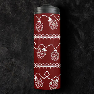 RPG Lights Red Fantasy Tabletop Retro Gamer Dice Thermal Tumbler