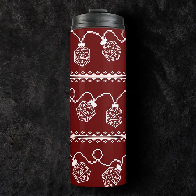 RPG Lights Red | Fantasy Tabletop Retro Gamer Dice Thermal Tumbler (Creator Uploaded)