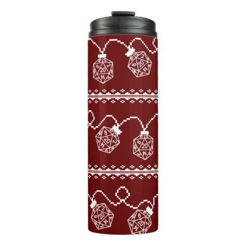 RPG Lights Red  Retro Gamer Girl Dice Critmas Thermal Tumbler