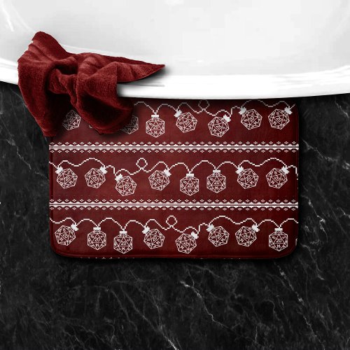 RPG Lights Red  Retro Roleplayer Dice Critmas Bath Mat