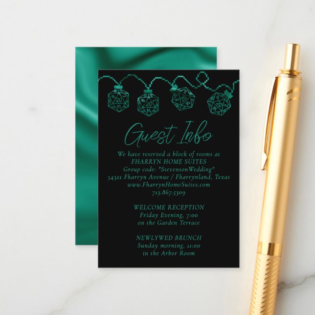 RPG Lights | Teal Green Fantasy Tabletop Details Enclosure Card (Front/Back In Situ)