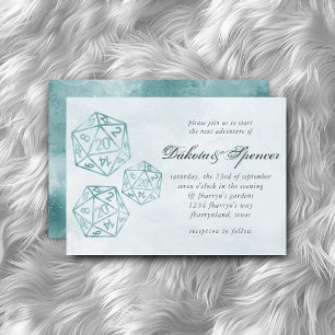 RPG Luxe   Aqua Smoke Fantasy Tabletop Gamer Dice Invitation