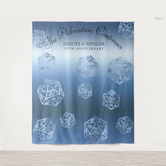 RPG Luxe | Blue Fantasy Tabletop Gamer Photo Booth Tapestry (Front)