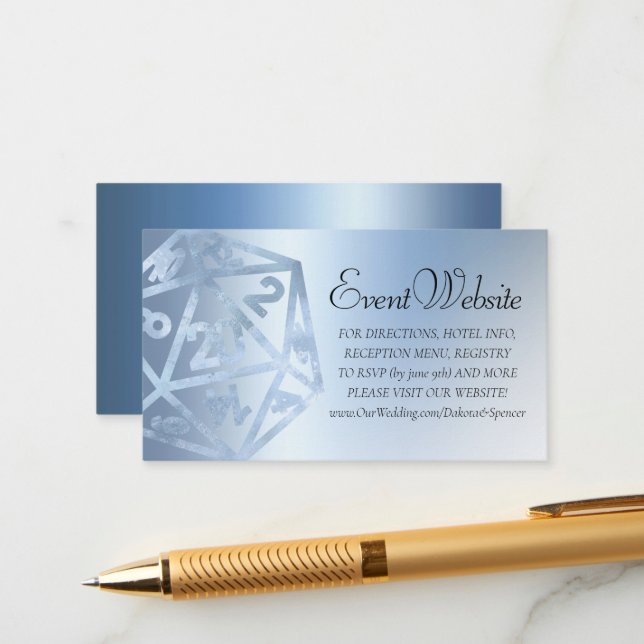 RPG Luxe | Blue Fantasy Tabletop Gamer Website Enclosure Card (Front/Back In Situ)