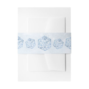 RPG Luxe Blue Sheen Fantasy Tabletop Gamer Dice Invitation Belly Band