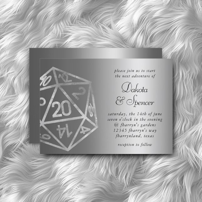 RPG Luxe | Fantasy Sheen Tabletop Retro Gamer Dice Invitation (Creator Uploaded)