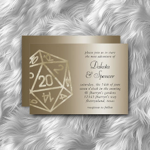 RPG Luxe   Gold Sheen Fantasy Tabletop Gamer Dice Invitation
