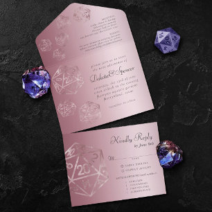 RPG Luxe Mauve Fantasy Tabletop Gamer Entree All In One Invitation