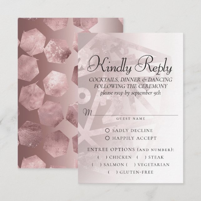 RPG Luxe | Mauve Fantasy Tabletop Gamer Entree RSVP Card (Front/Back)
