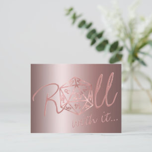 RPG Luxe   Mauve Fantasy Tabletop Gamer Reschedule Postcard