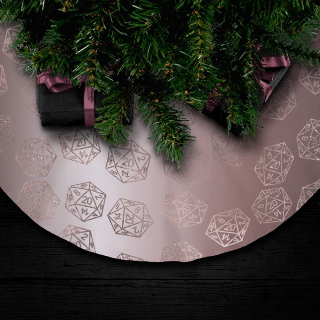 RPG Luxe | Mauve Sheen Fantasy Tabletop Gamer Dice Brushed Polyester Tree Skirt (Creator Uploaded)