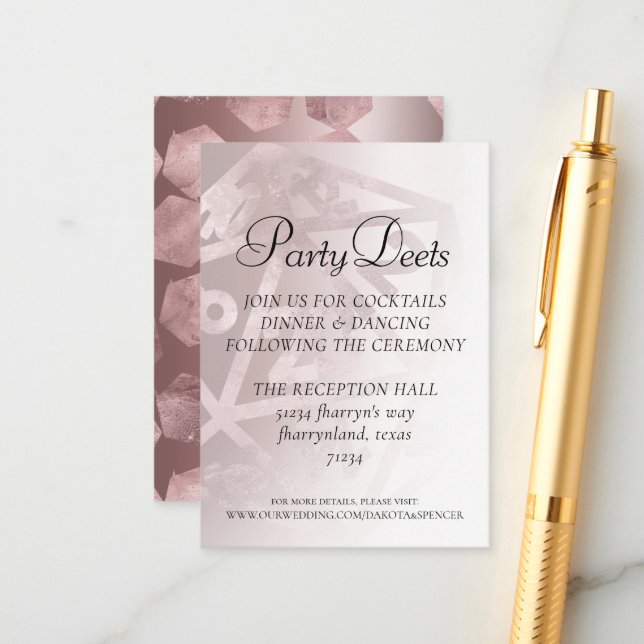 RPG Luxe | Mauve Sheen Fantasy Tabletop Gamer Dice Enclosure Card (Front/Back In Situ)